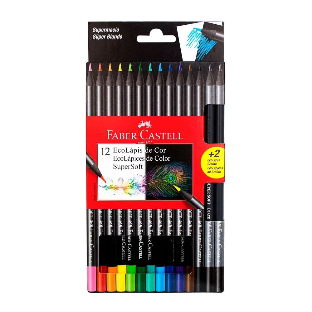 COLORES SUPER SOFT X 12 + 2 FABER CASTELL