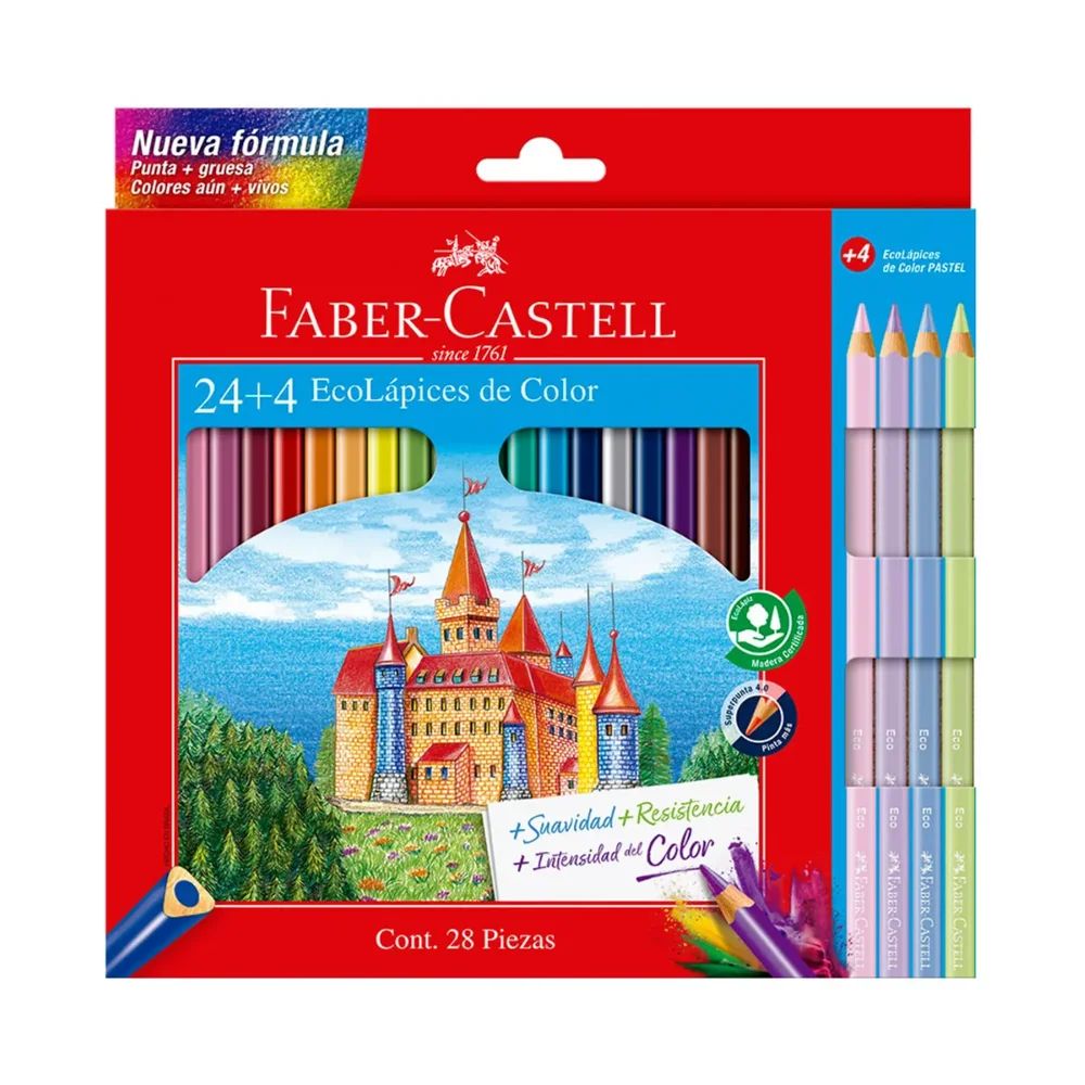 COLORES FABER C. X 24 UNID + 4 PASTEL