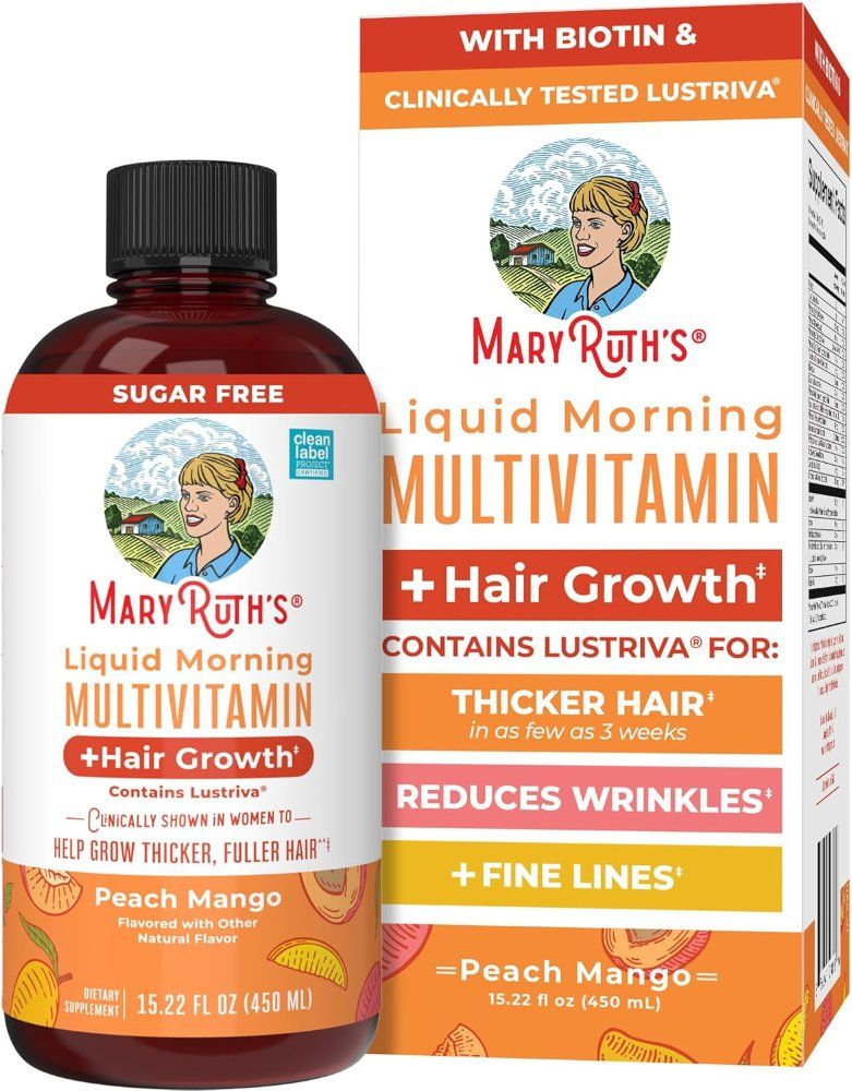 MaryRuth Organics Multivitamínico líquido+crecimiento del cabello | Biotina 10000mcg