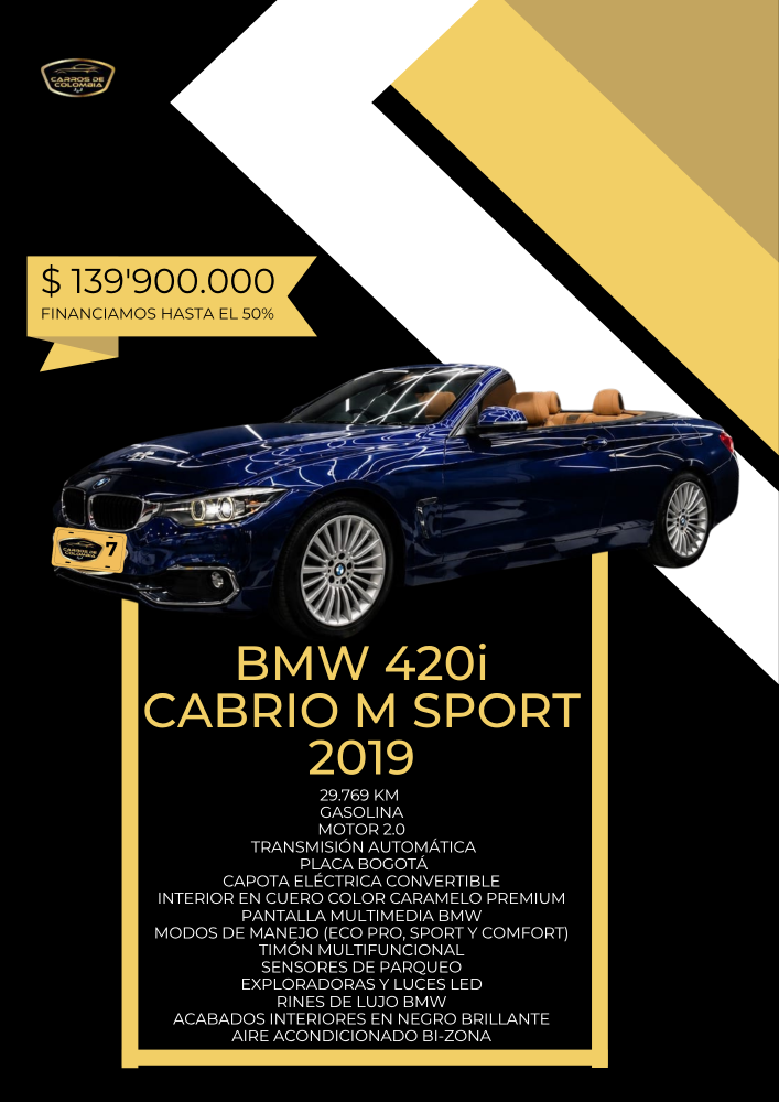 BMW 420i CABRIO M SPORT 2019