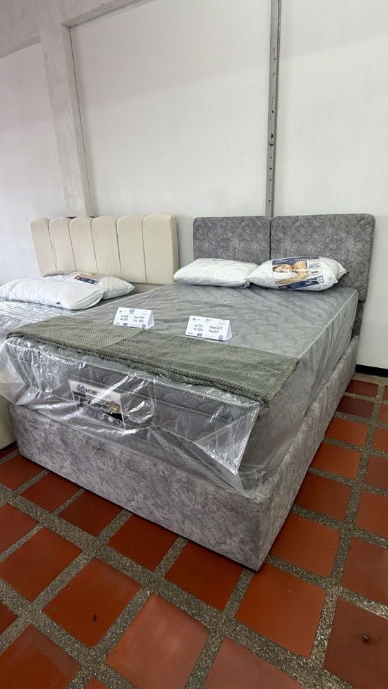 Cama Matrimonial Lisa Doble Copete Estacion Gris