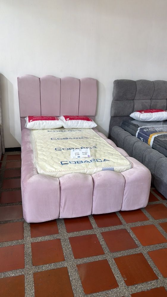 Cama Cotton Individual Terciopelo Rosado