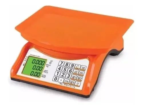 Bascula Pesa Balanza Digital 40kg Recargable Comercial Color Naranja claro