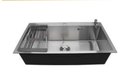 FREGADERO A/INOX 1 TINA 82X45X22 SOBROPONER SATIN C/ACCESORIOS