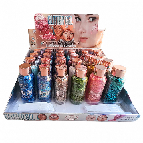 (Atrevete) PW Gel Gliter Maquillaje Y Cabello Grande x 60 GR