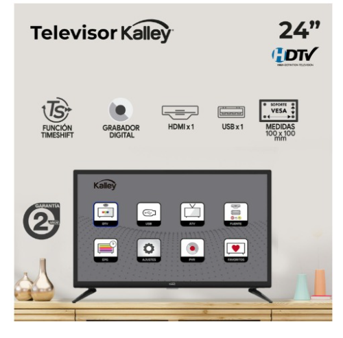10 TELEVISOR KALLEY 24 Pulgadas 61 cm K-TV24HD HD LED