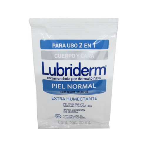 CREMA LUBRIDERM SOBRE X 25 ML  AZUL PIEL NORMAL