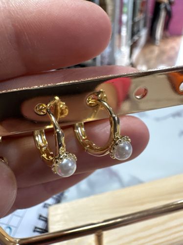 Aros pequeños perla blanca