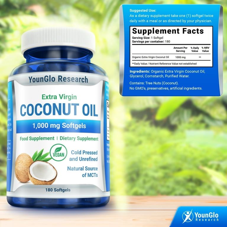 Aceite de Coco 1000mg 180 Soft Gel