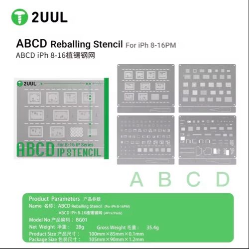 ABCD Stencil 2UUL For IPhone 8-16PM