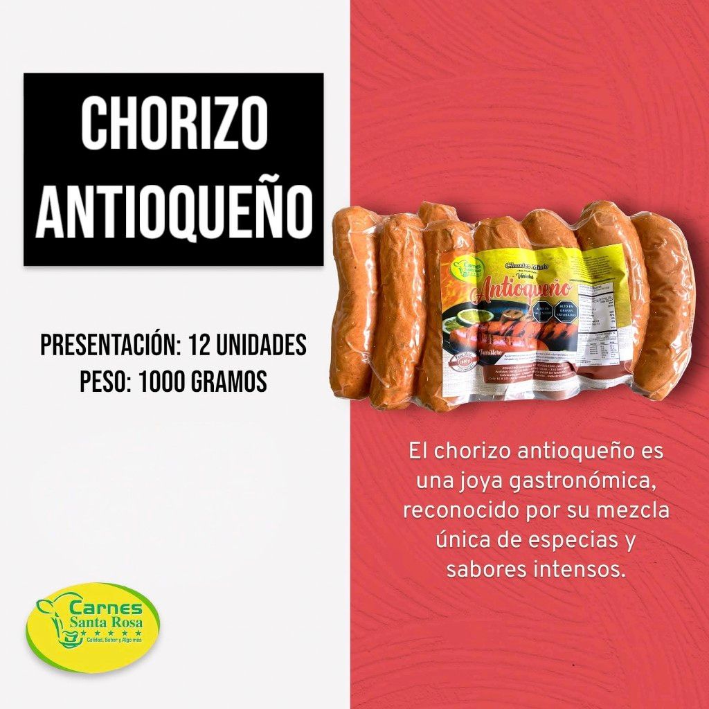 Santa Rosa Chorizo antioqueño 12 unidades