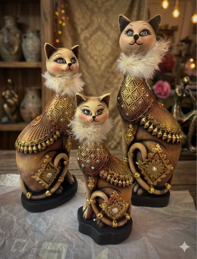 Set X3 Gatos Decorativos