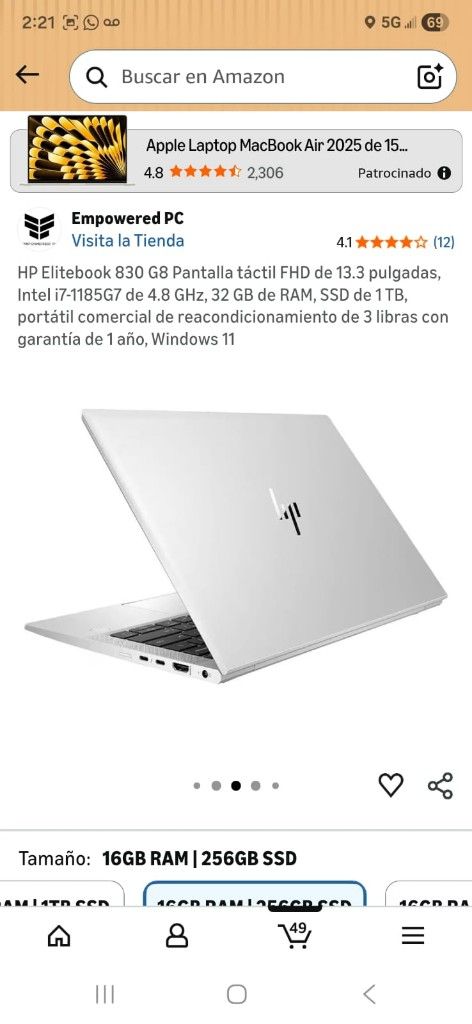 Computadoras hp táctil