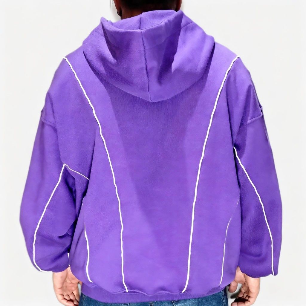 Buzo Boxy Fit Rayas Morado