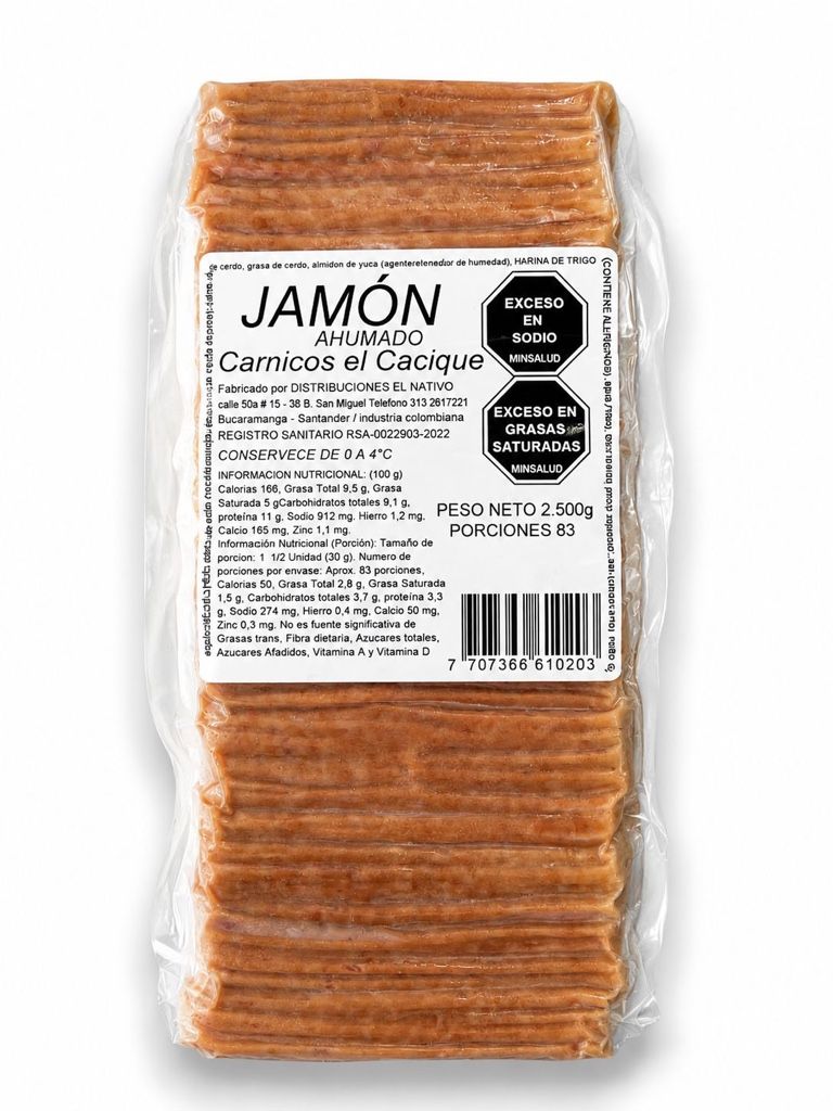Jamón ahumado por 2.500g