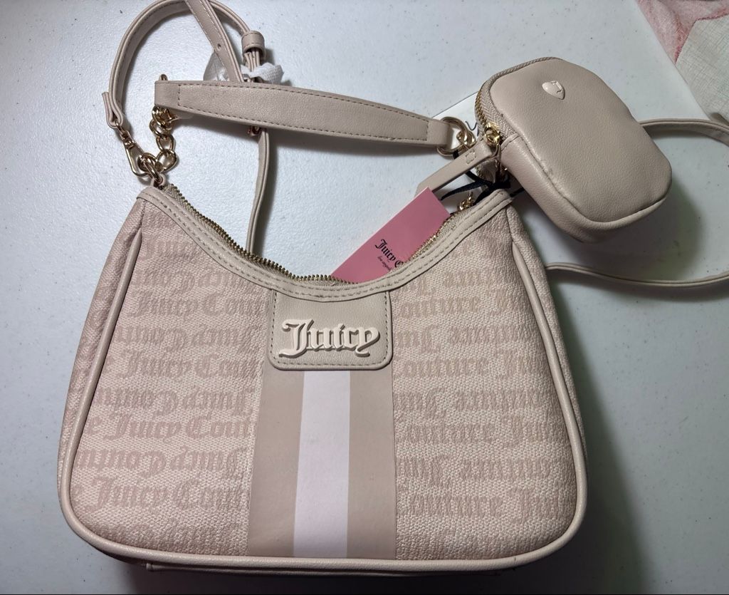 Bolsa Juice Couture crossbody/satchel bag color beige