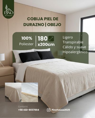 Cobija Unicolor Piel de Durazno&Ovejo