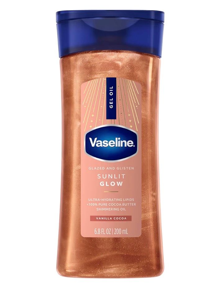 Aceite de gel corporal de vainilla y cacao brillante Vaseline