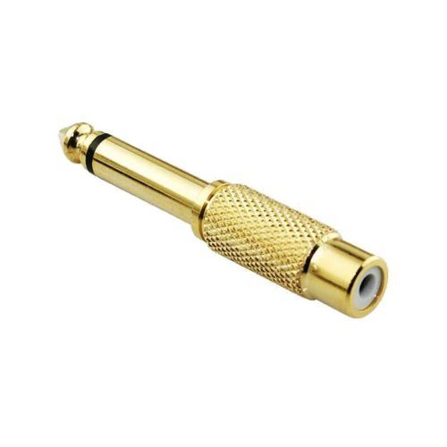 ADAPTADOR JACK RCA A PLUG 6.3mm (DORADOS) (0025)