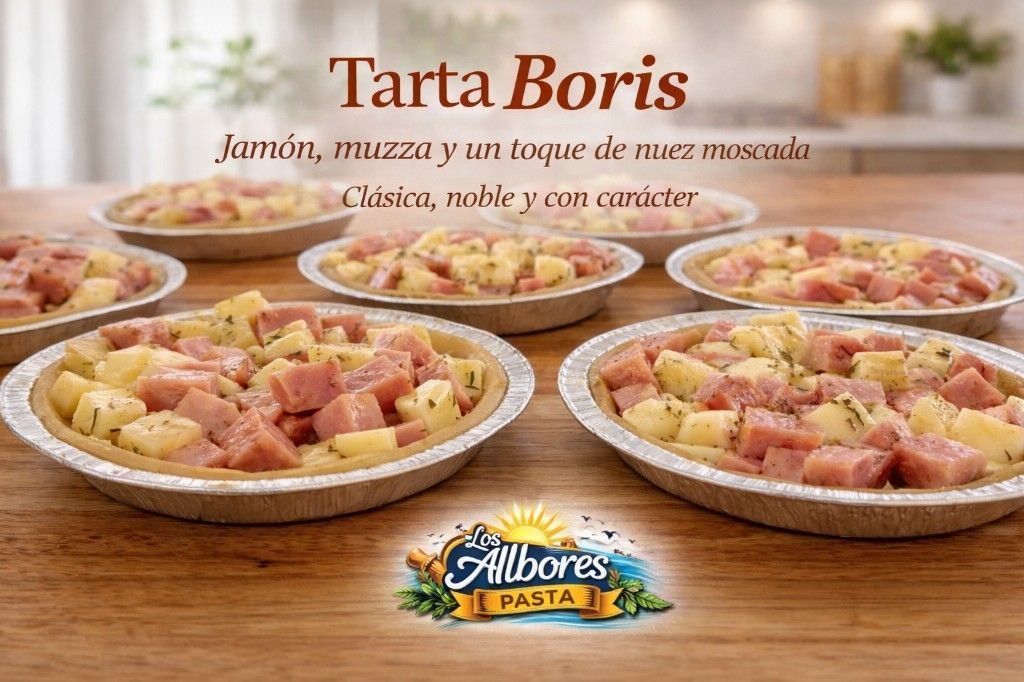 Boris.22cm Muzza + jamón y toque de nuez moscada