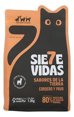 7 vidas sabores de tierra Cordero y pavo 1,3kg