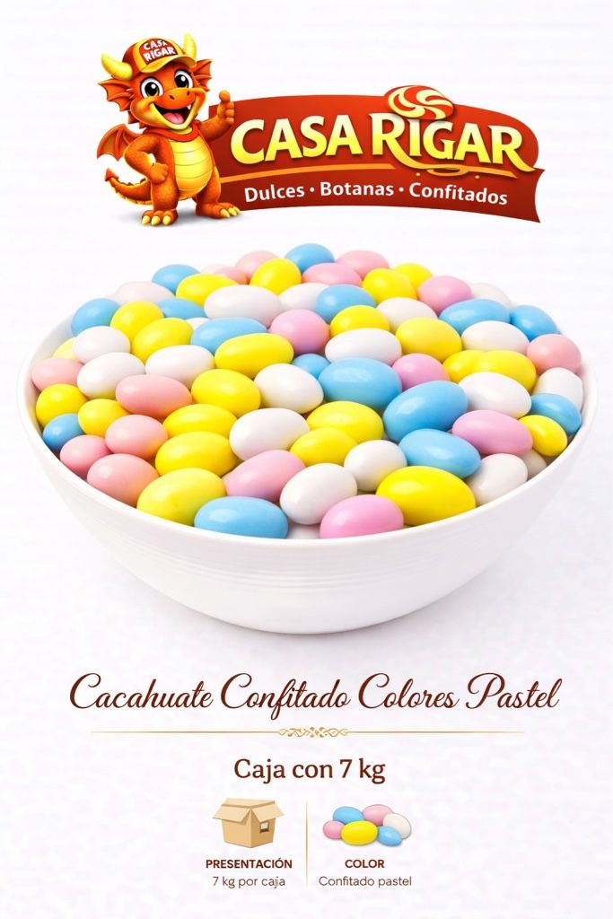 Cacahuate confitado colores pastel