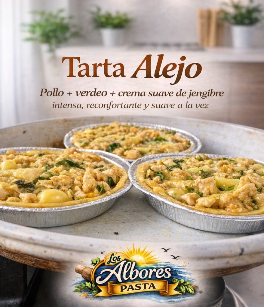 Alejo. 22cm.Pollo y verdeo salteado + muzza+ crema suave de jengibre