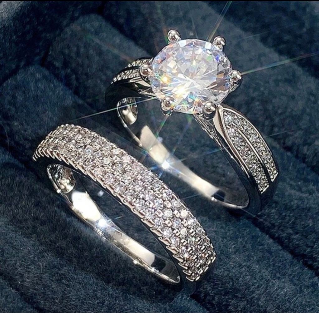 Anillo dúo plateado #7 #9