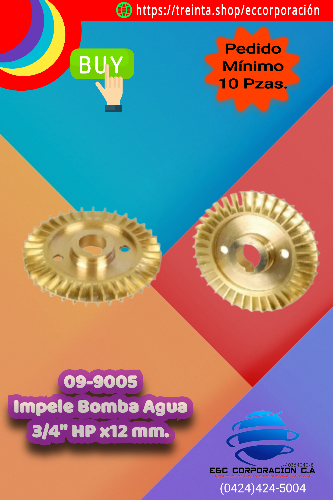 IMPELE BOMBA AGUA 3/4HP-12MM