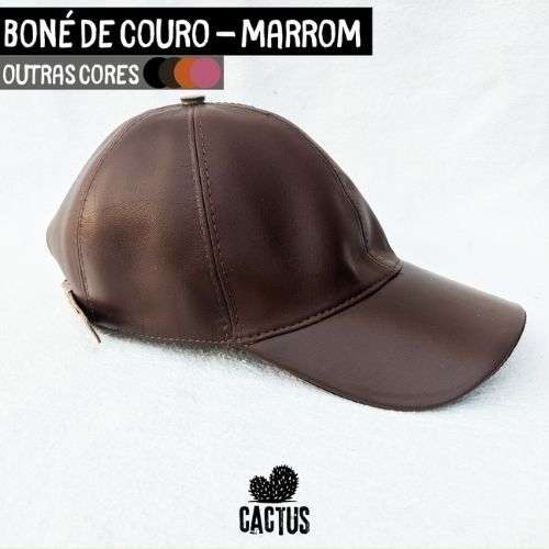 Boné Couro Lona lisa marrom claro Cachoeirinha 2