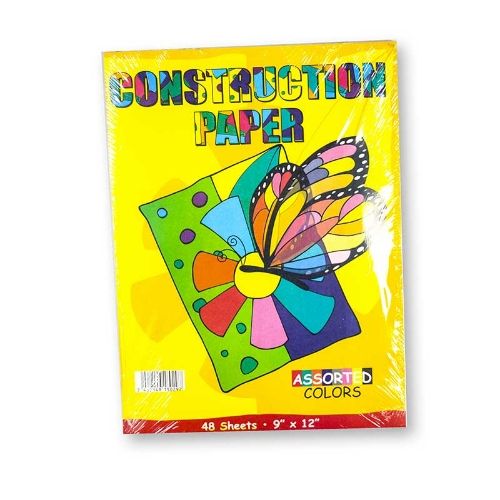PAPEL CONSTRUCCION 9X12" PAQ 48/1 COLORES