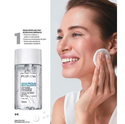 AGUA MICELAR RENEW REVITALIZANTE CON ÁCIDO HIALURÓNICO E VITAMINA B3 - 150ML