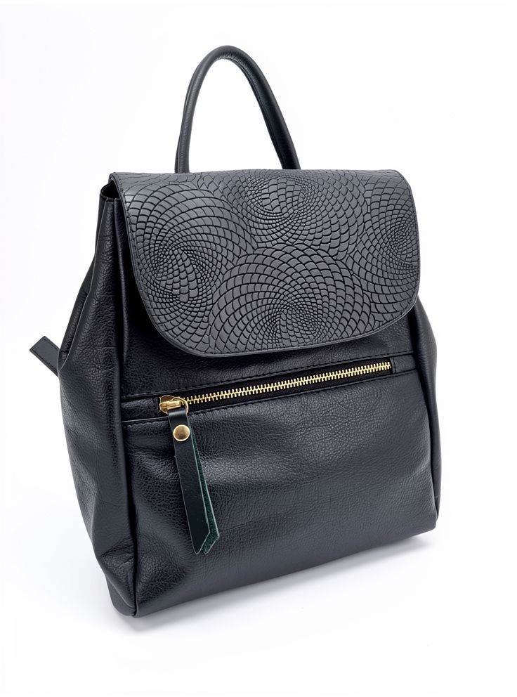 Mochila  Chica De cuero vacuno Negra