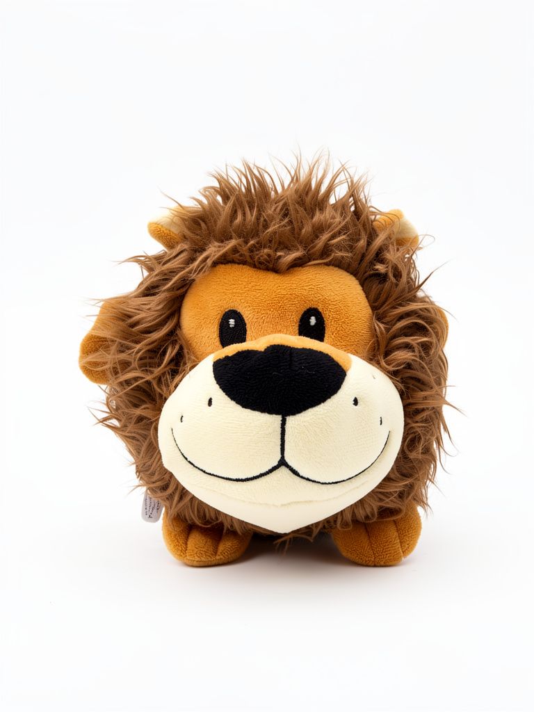 Alcancía león de peluche cafe