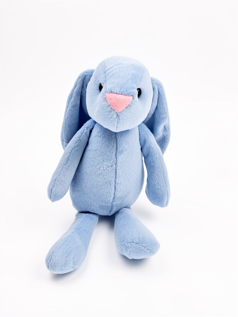 Conejo azul de peluche