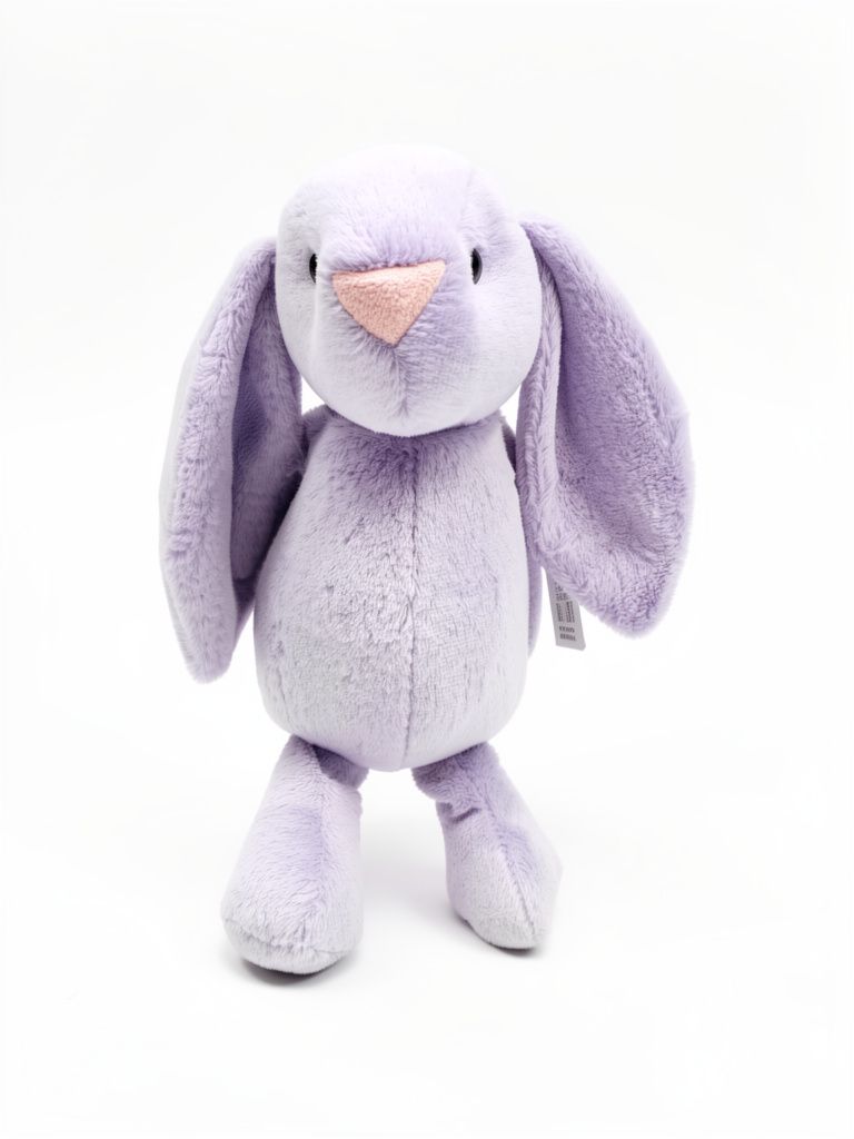 Conejo lila de peluche