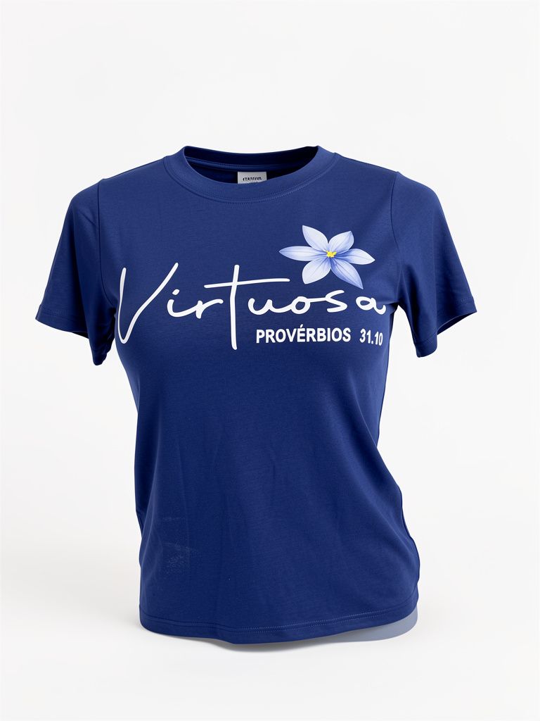 T-shirt virtuosa azul marinho