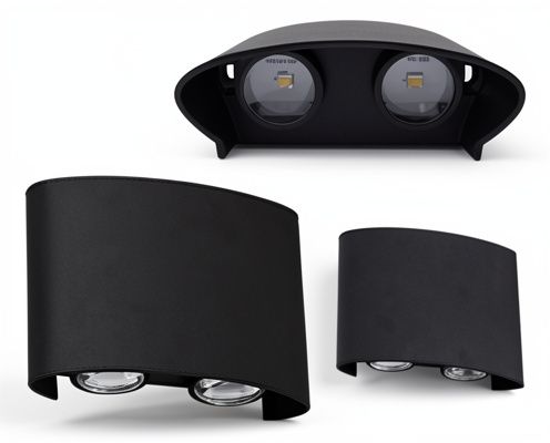 Aplique led de pared de 2 ojos