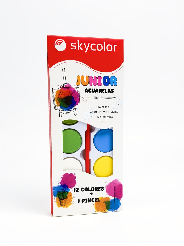 ACUARELA SKYCOLOR X12 + PINCEL