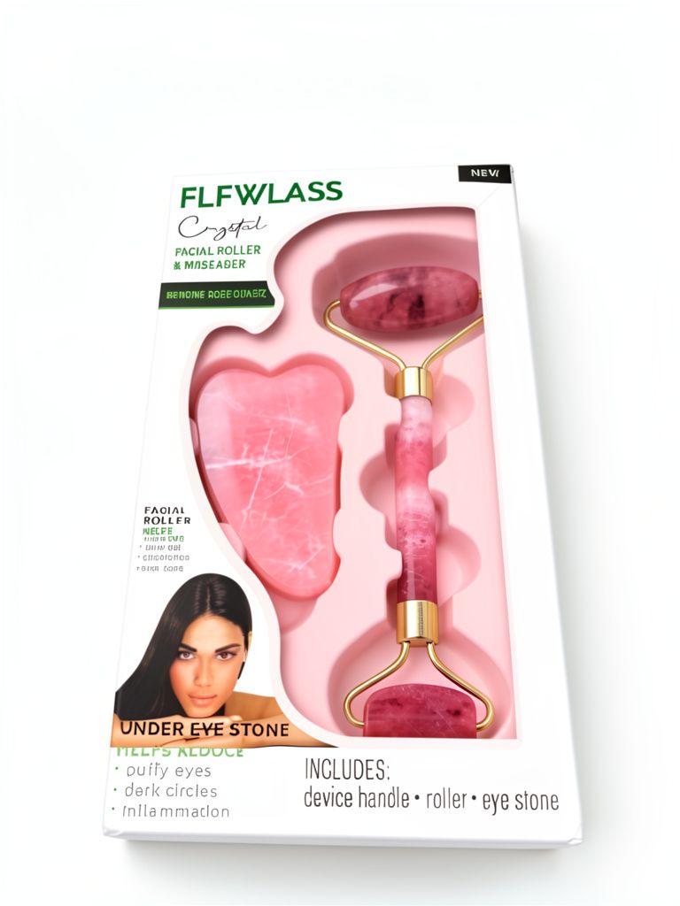FLFWLASS rodillo facial rosa cuarzo