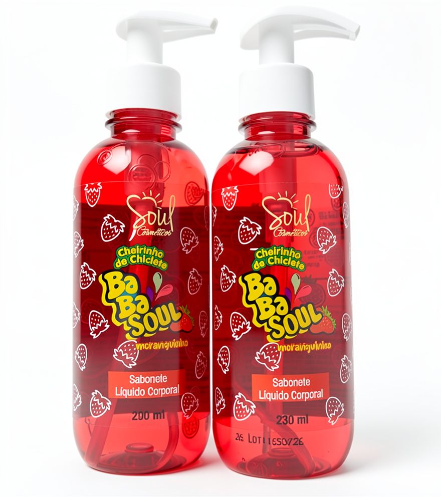 Jabón líquido corporal Baba Soul con aroma a frutilla