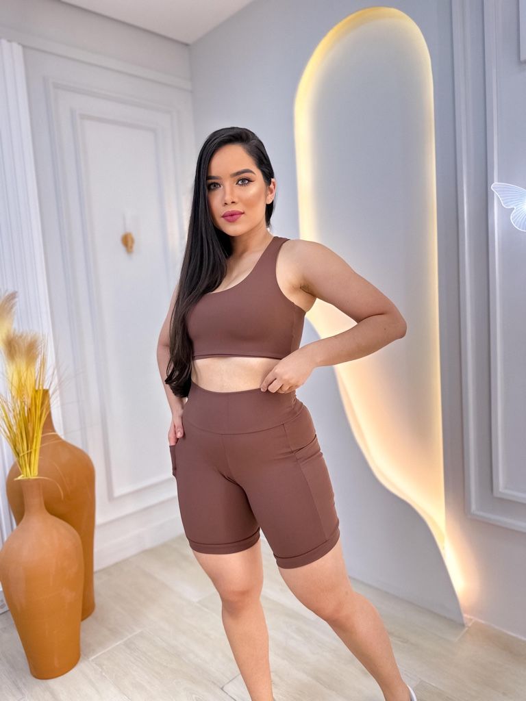 Conjunto pedal com top aviador