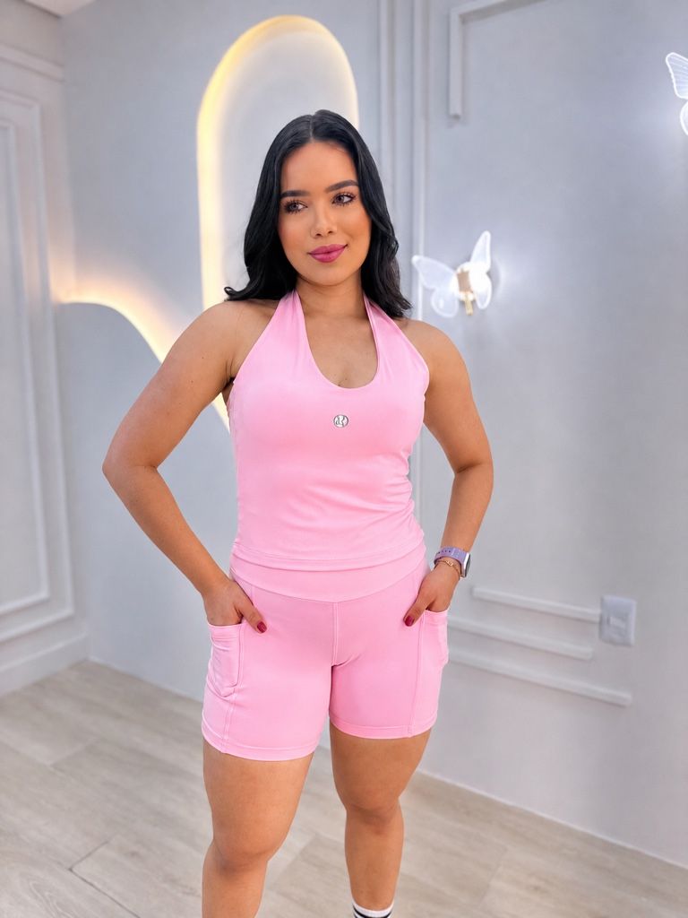 Conjunto de short top frente única
