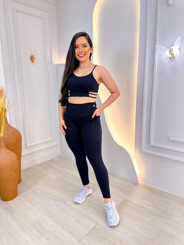 Conjunto de legging com bolso top
