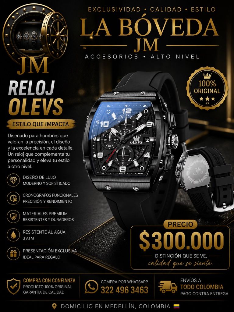 Olevs reloj negro