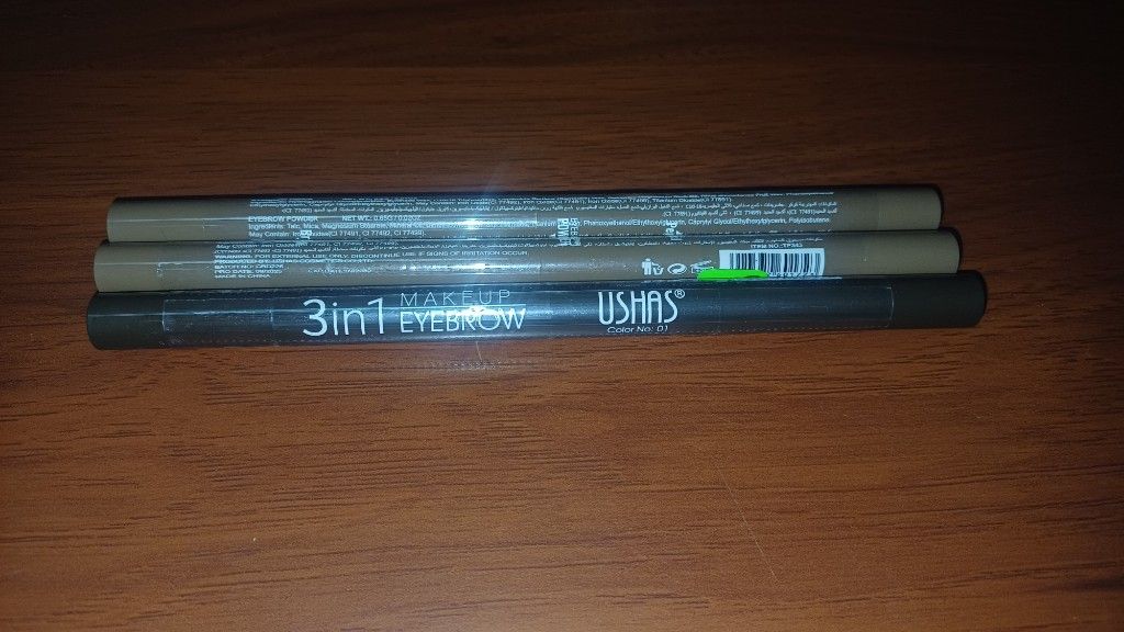 3 en 1 para cejas lapiz, brush y polvo unicos tonos No 1 y 4