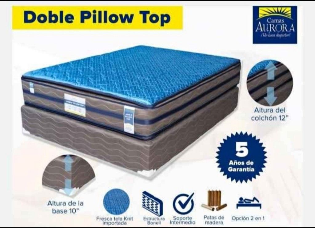 Cama Queen doble Pillow Top