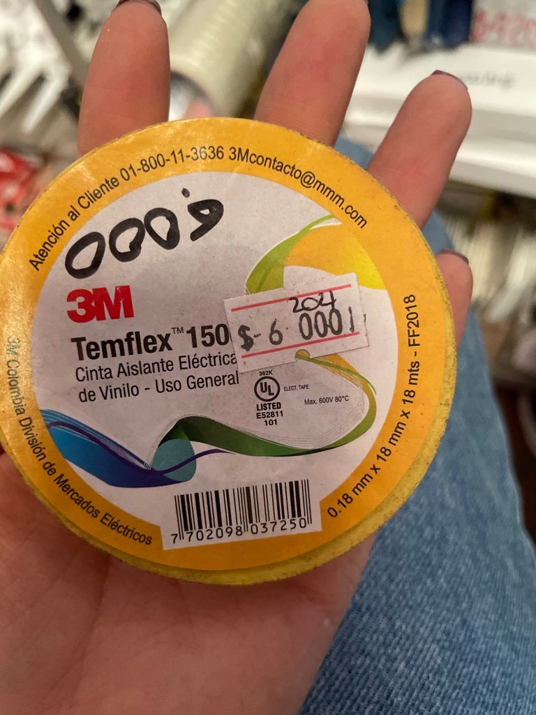 3M Temflex 150 cinta aislante amarilla naranja