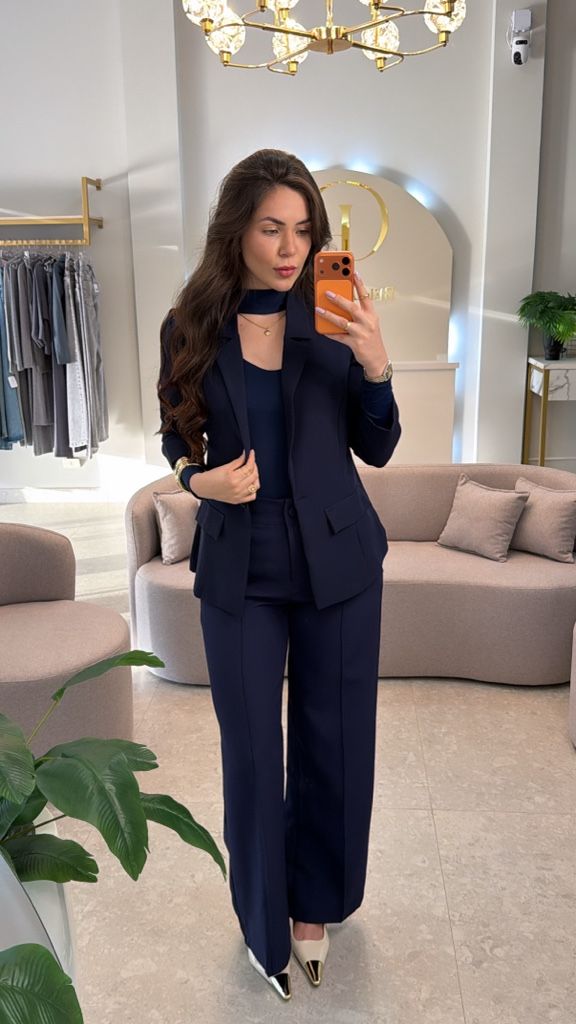 Conjunto Blazer + Pantalona (M) Azul marino