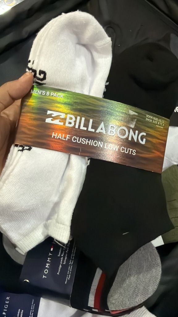Billabong White Low Cut Socks 8-Pack
